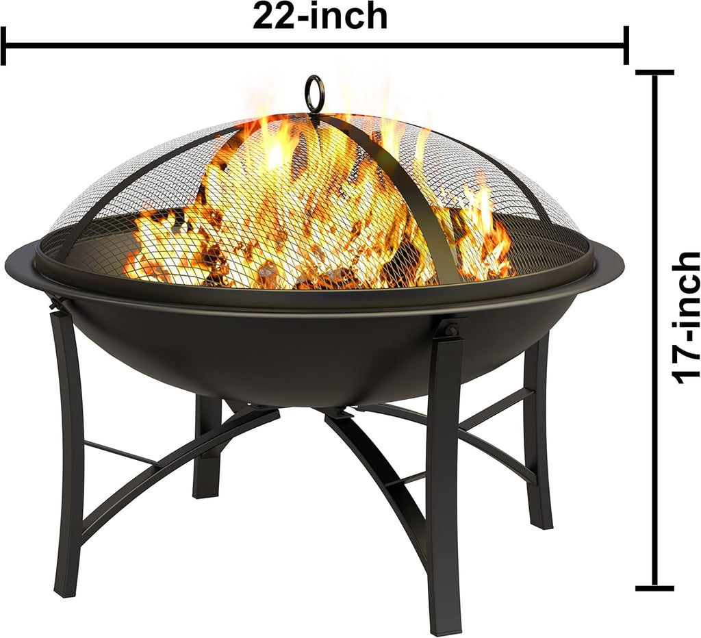 Fire Beauty Wood Burning Fire Pit, 2-in-1 BBQ Grill for Backyard Camping