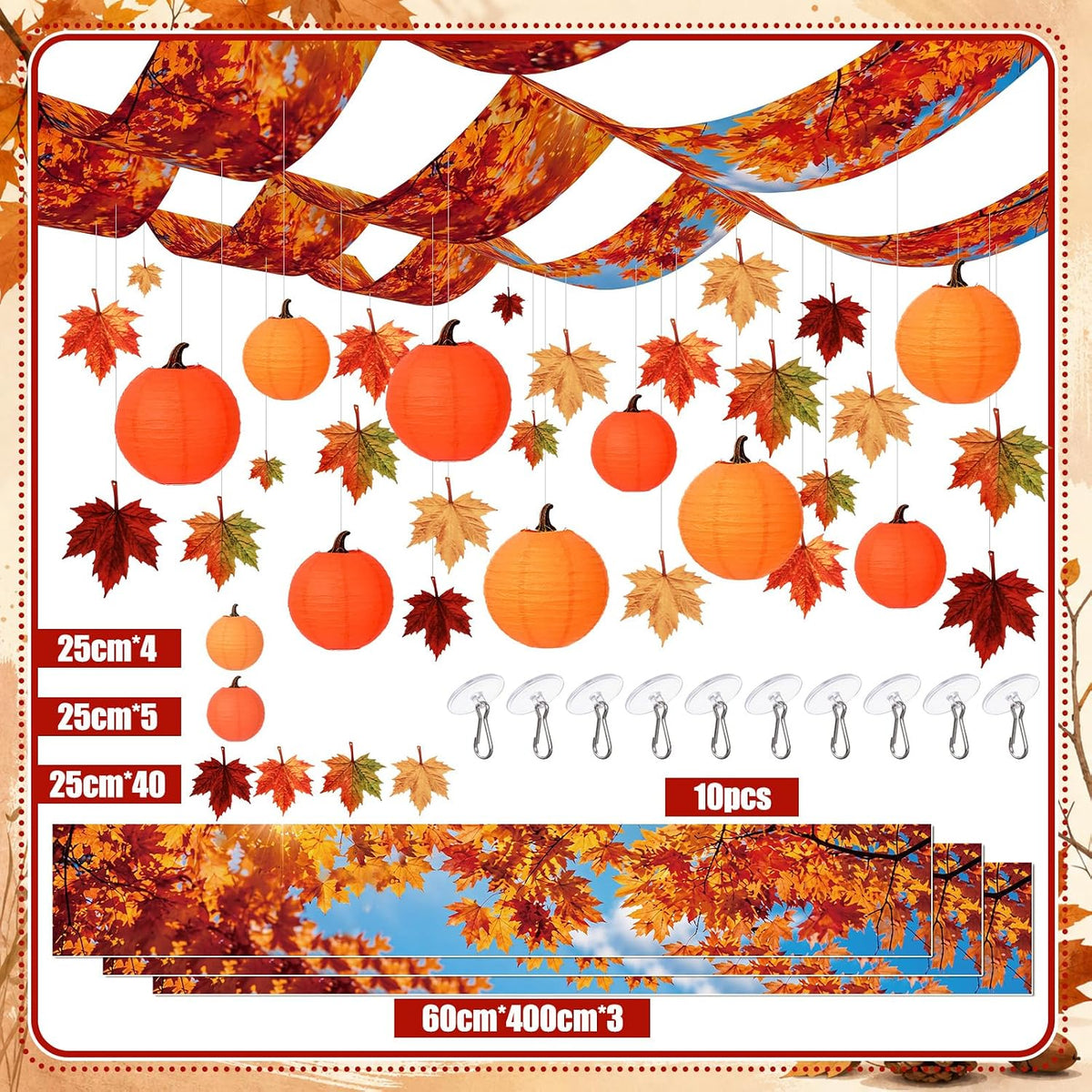80 Pcs Fall Ceiling Decor for Classroom Thanksgiving Hanging Set