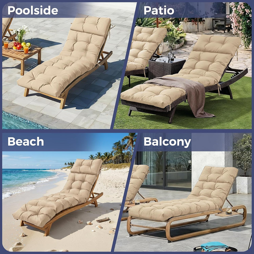 Outdoor Chaise Lounge Cushions, Waterproof Lounge Chair Cushions