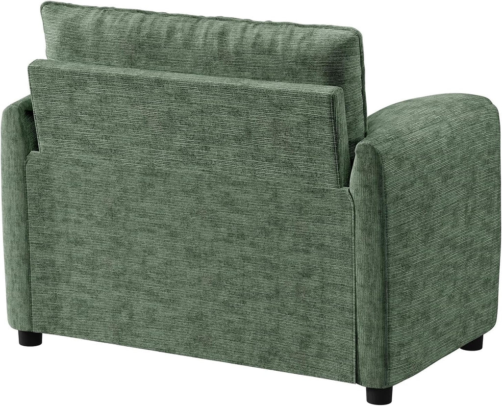 ONBRILL Oversized Accent Chair, 41 Inch Chenille Fabric Armchair, Green