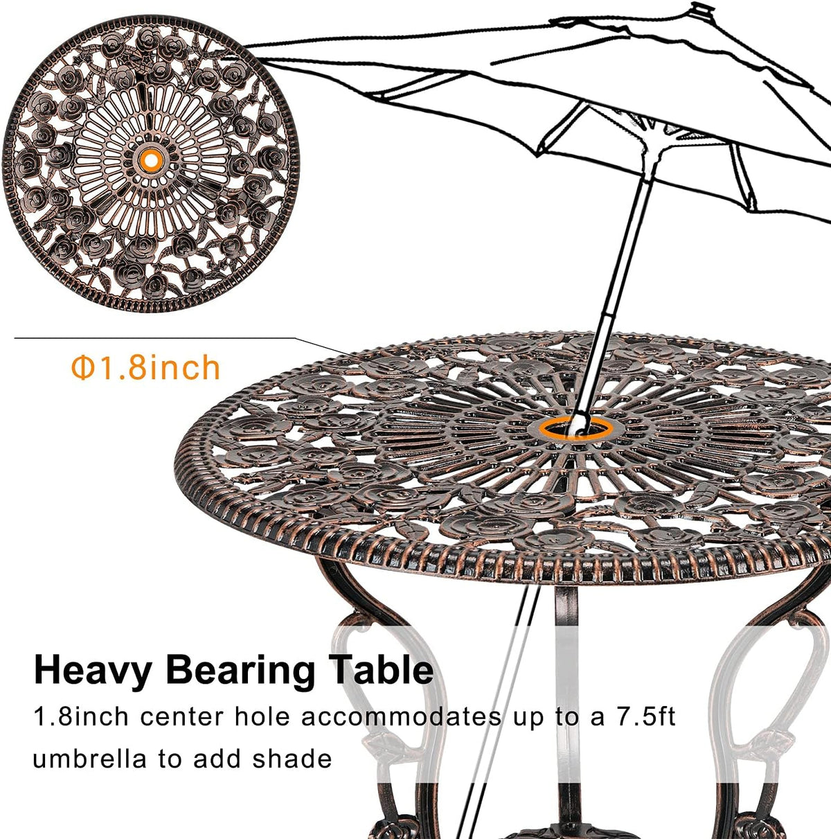 homefun bistro table and chairs set of 2 shown in use