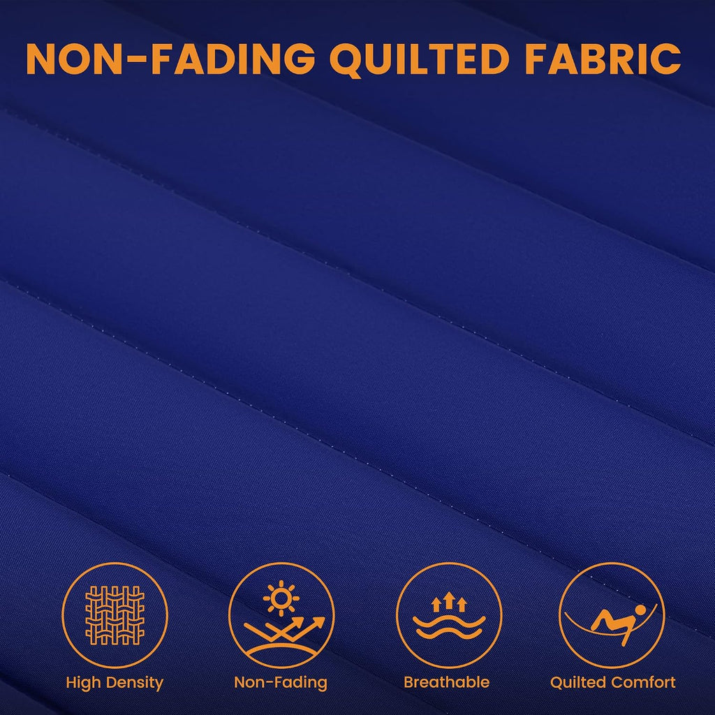 Lazy Daze 12 FT Double Hammock with Spreader Bar for Outside, Navy Blue