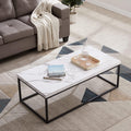 CENSI 47-Inch White Marble Coffee Table/Center Table, Large Size