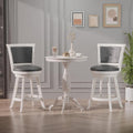 Bar Stools Set of 2, Farmhouse 24" Counter Height Barstools, White