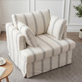 Coastal Removable Accent Chair for Living Room, 40", Chenille, Stripe
