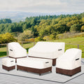 Patio Chair Covers,Waterproof Heavy Duty Patio Furniture Covers for Adirondack Chair 2 Pack (30 W x 34 D x 36 H inches) Beige & Brown