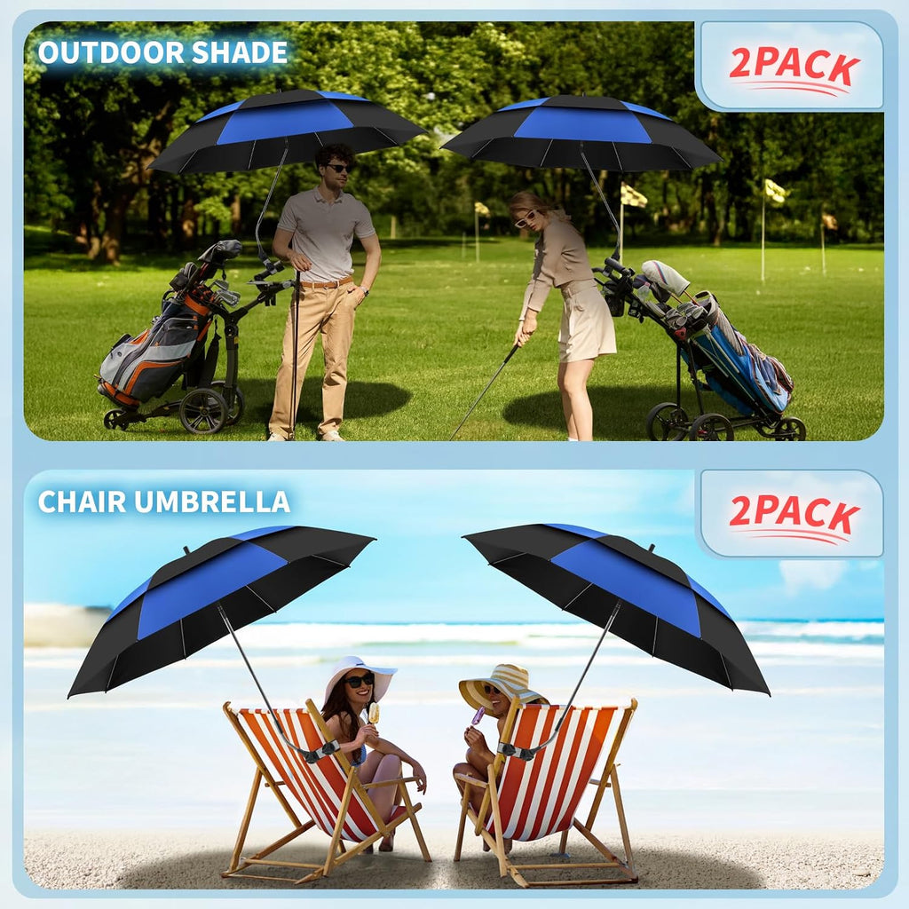 48.6" double canopy beach umbrella with clamp, upf50+, package contents
