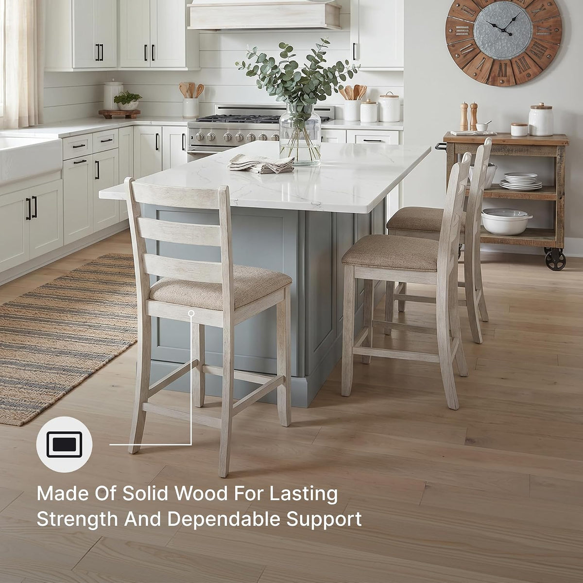 Signature Design by Ashley Counter Height Barstools, Set of 2, Farmhouse