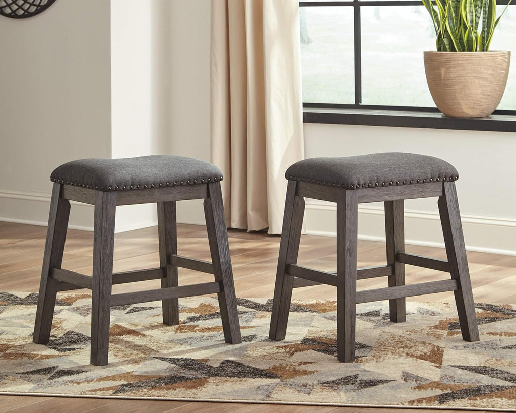 Signature Design by Ashley Caitbrook 24" Counter Height Barstools, Set of 4, Gray