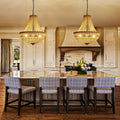 22" Wood Beaded Chandelier Boho Farmhouse Pendant Light for Dining Room