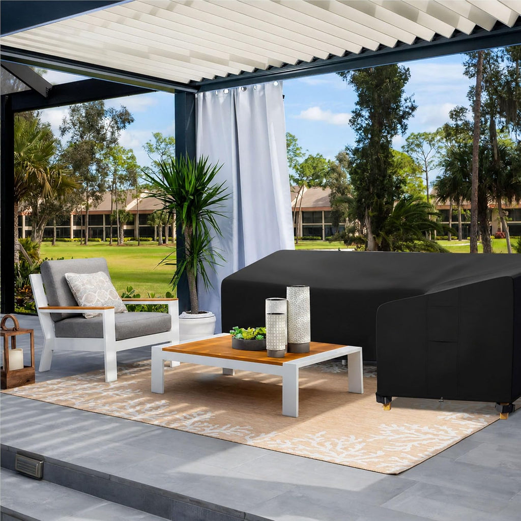 iBirdie Outdoor Sectional Cover fit 112 x 87 inch L-Shaped Couch Sofa