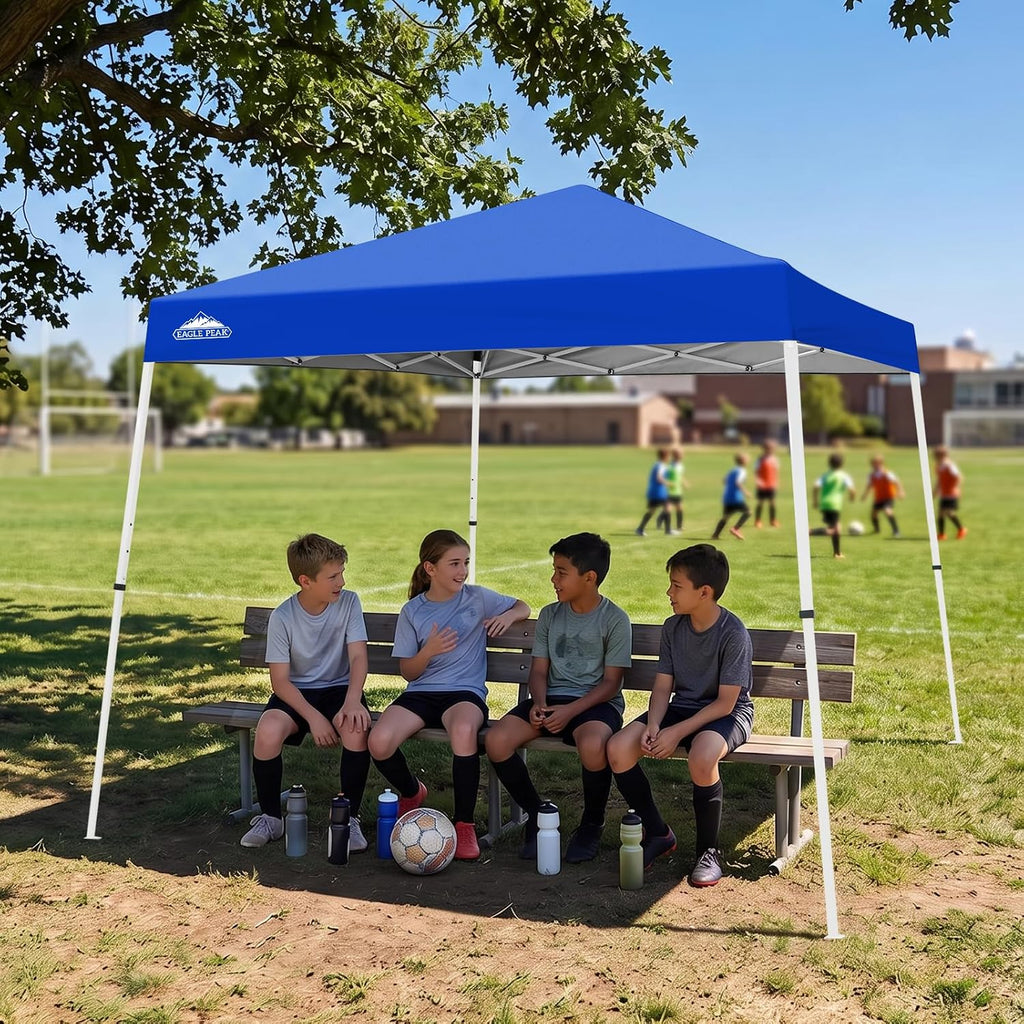 EAGLE PEAK 10x10 Slant Leg Pop Up Canopy Tent, Blue