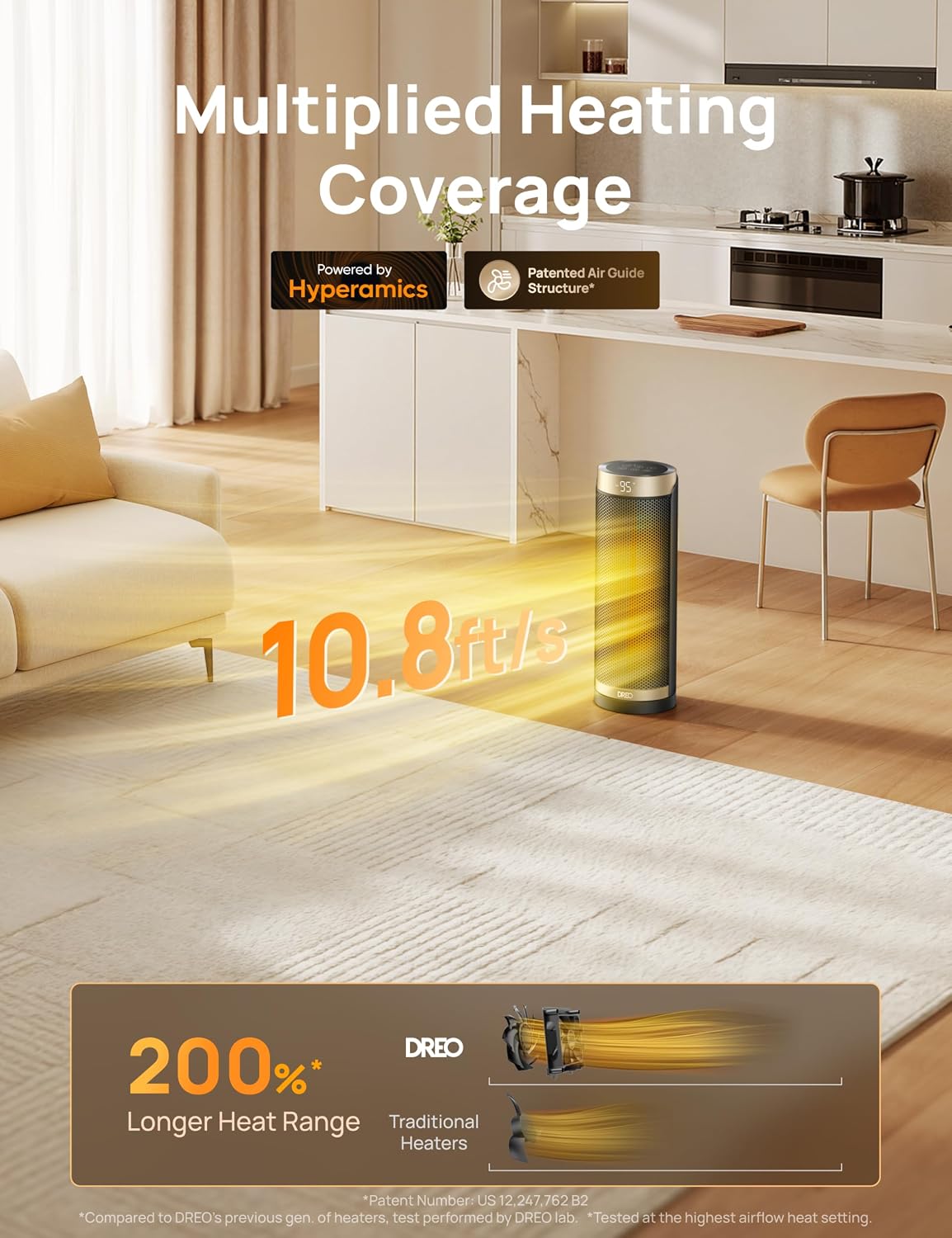 DREO Space Heaters for Indoor Use with Thermostat, 1500W Electric Heaters
