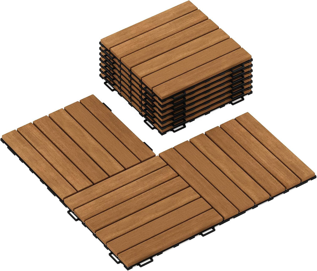 furinno fg181034 tioman floor decking wood tile, natural showing dimensions