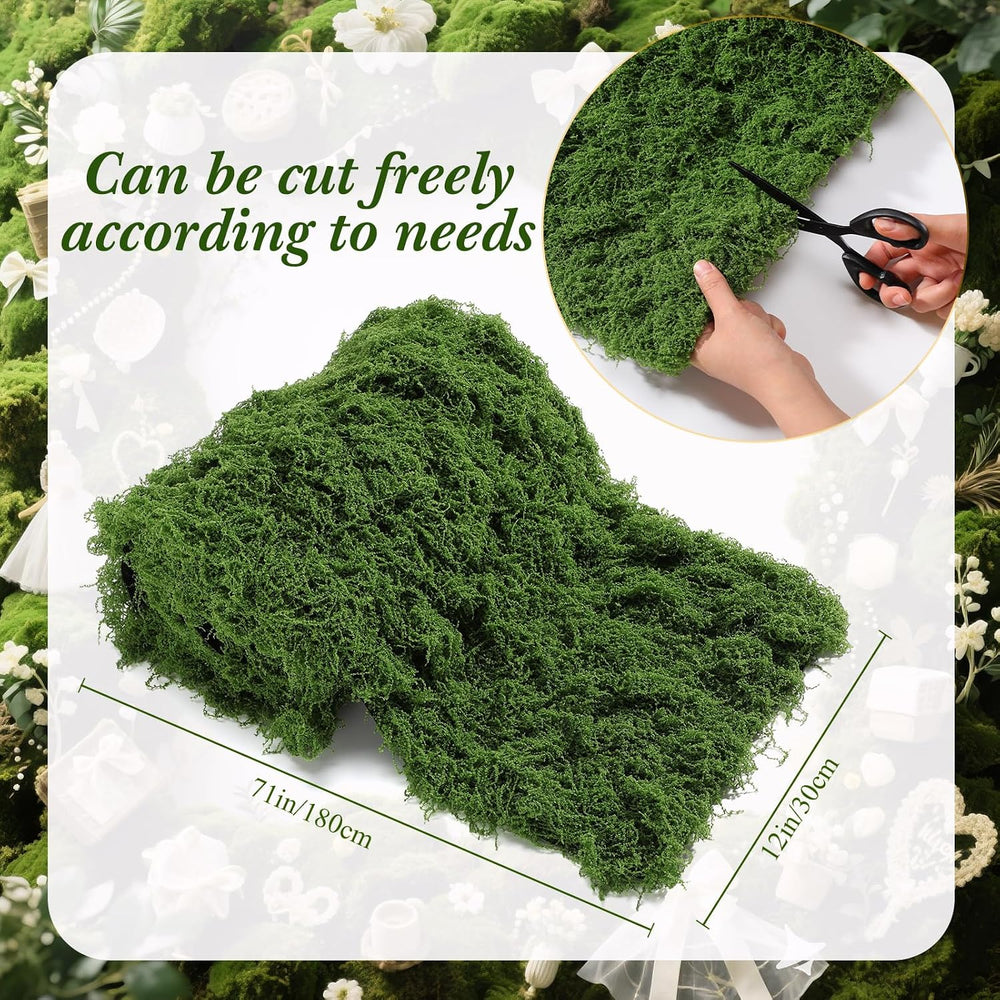 2 Artificial Moss Table Runner Halloween Enchanted Party Decor, Green