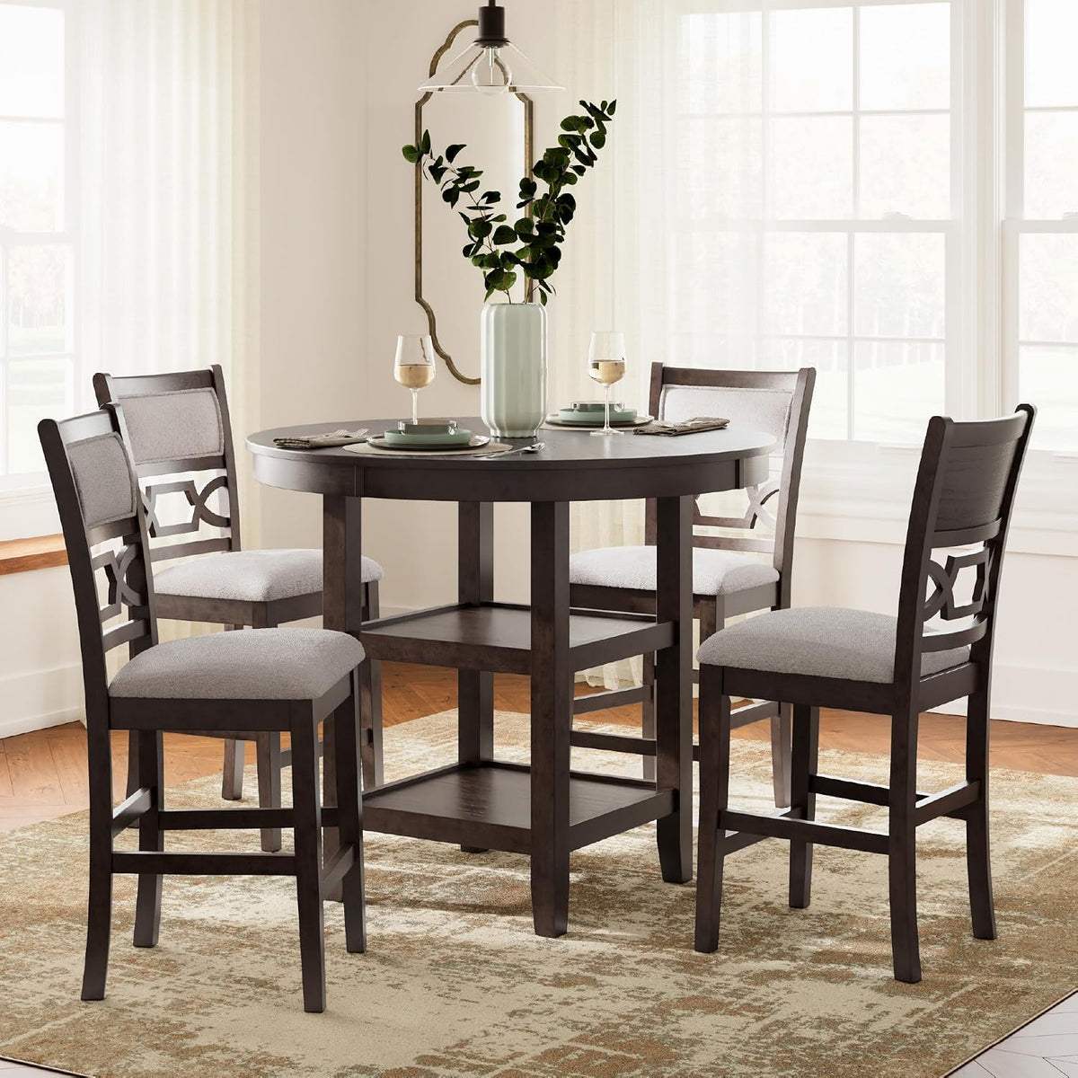 Signature Design by Ashley Round Counter Height Dining Set for 4