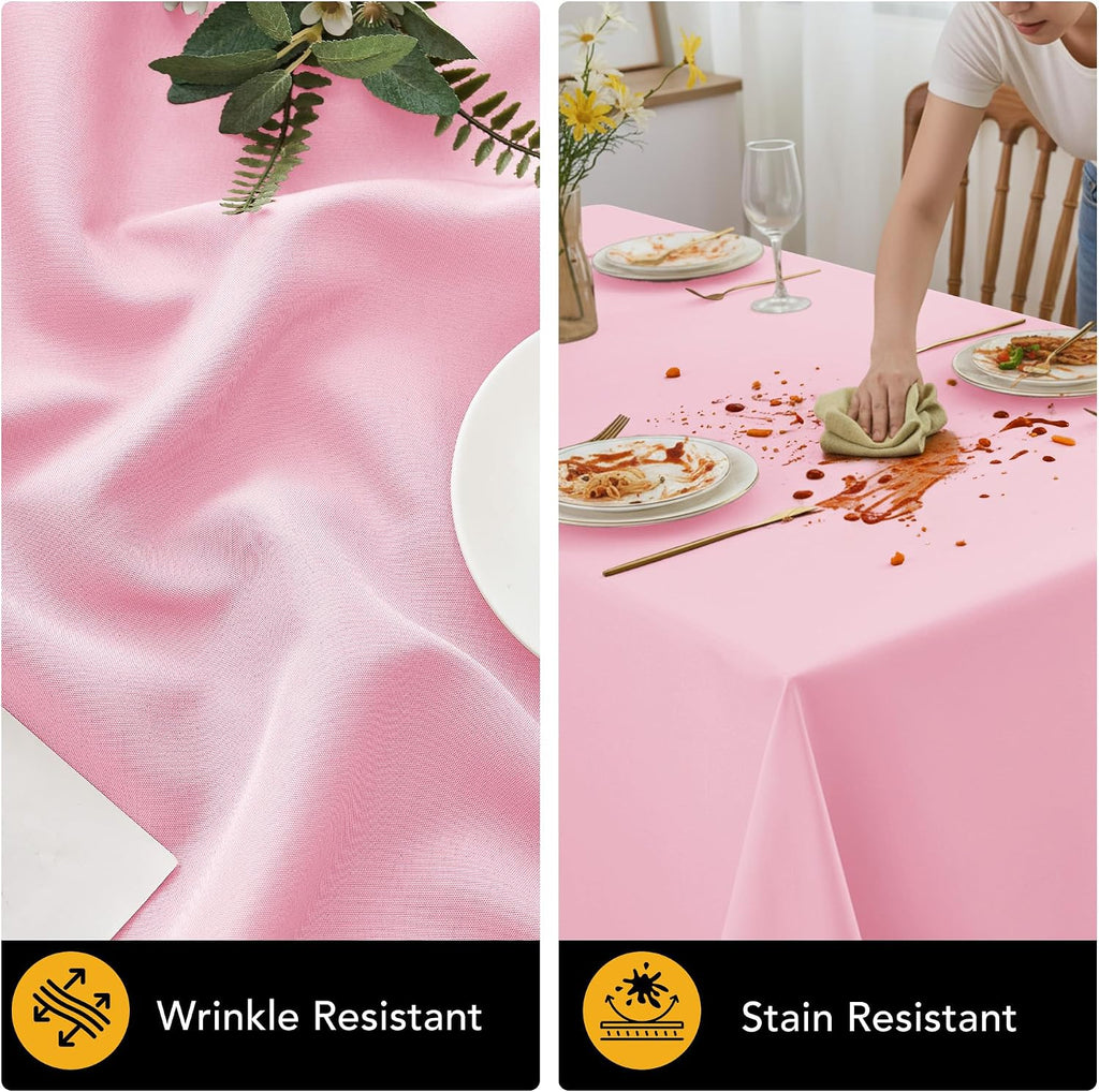 10-Pack Pink Tablecloths for Rectangle Tables, 60 x 102 Inches