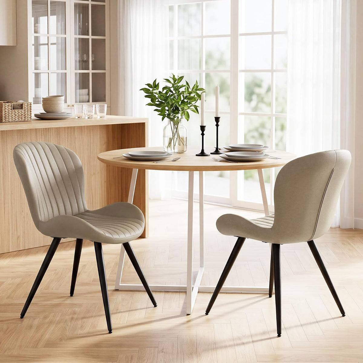 nalupatio upholstered dining chairs set of 2, dining shown in use