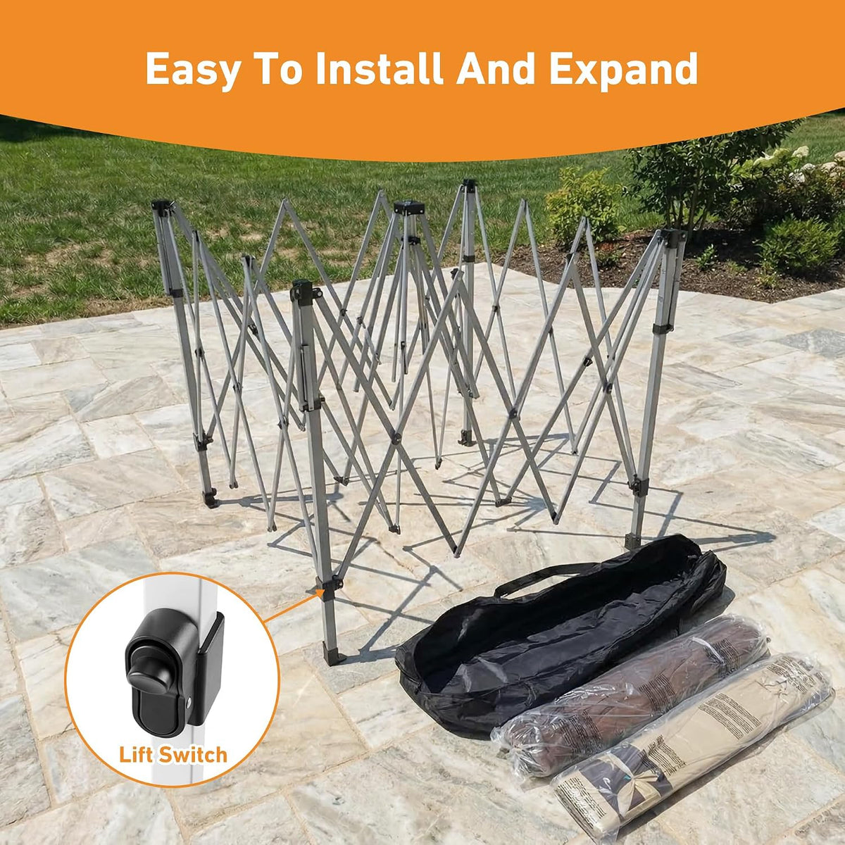 Covered Outdoor Pop Up Gazebo 11'x11' Canopy Tent, Outdoor Gazebo with Double Ventilated Roof, Waterproof UV Protection Pop Up Canopy with Mosquito Netting, Portable Party Tent with Backpack