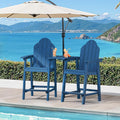 LUE BONA Tall Adirondack Chair Set of 2, HDPS Bar Height Chairs, Navy Blue