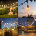ZJOJO Solar String Lights Outdoor Waterproof 100FT Edison String Lights
