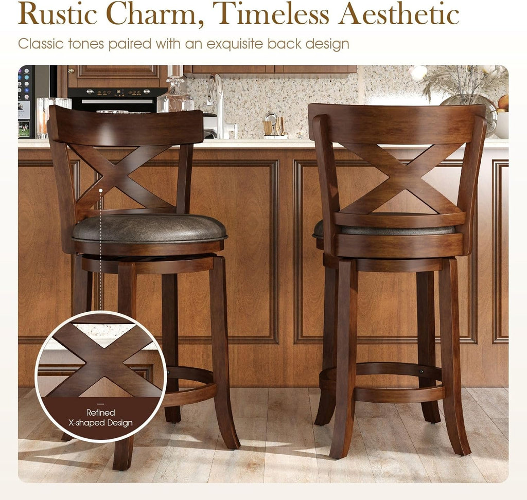 Sophia & William 26 Inch Swivel Bar Stools Set of 4, Counter Height Stools