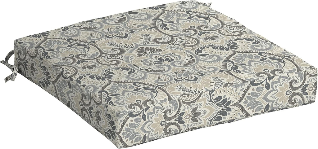 Arden Outdoor Seat Pad Chair Cushion, 21x21, Neutral Damask