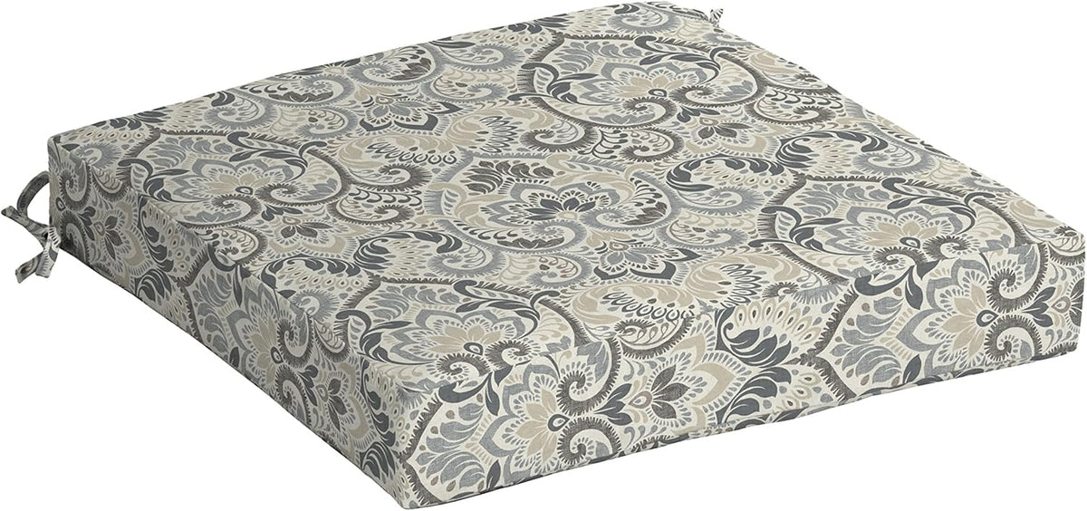 Arden Outdoor Seat Pad Chair Cushion, 21x21, Neutral Damask
