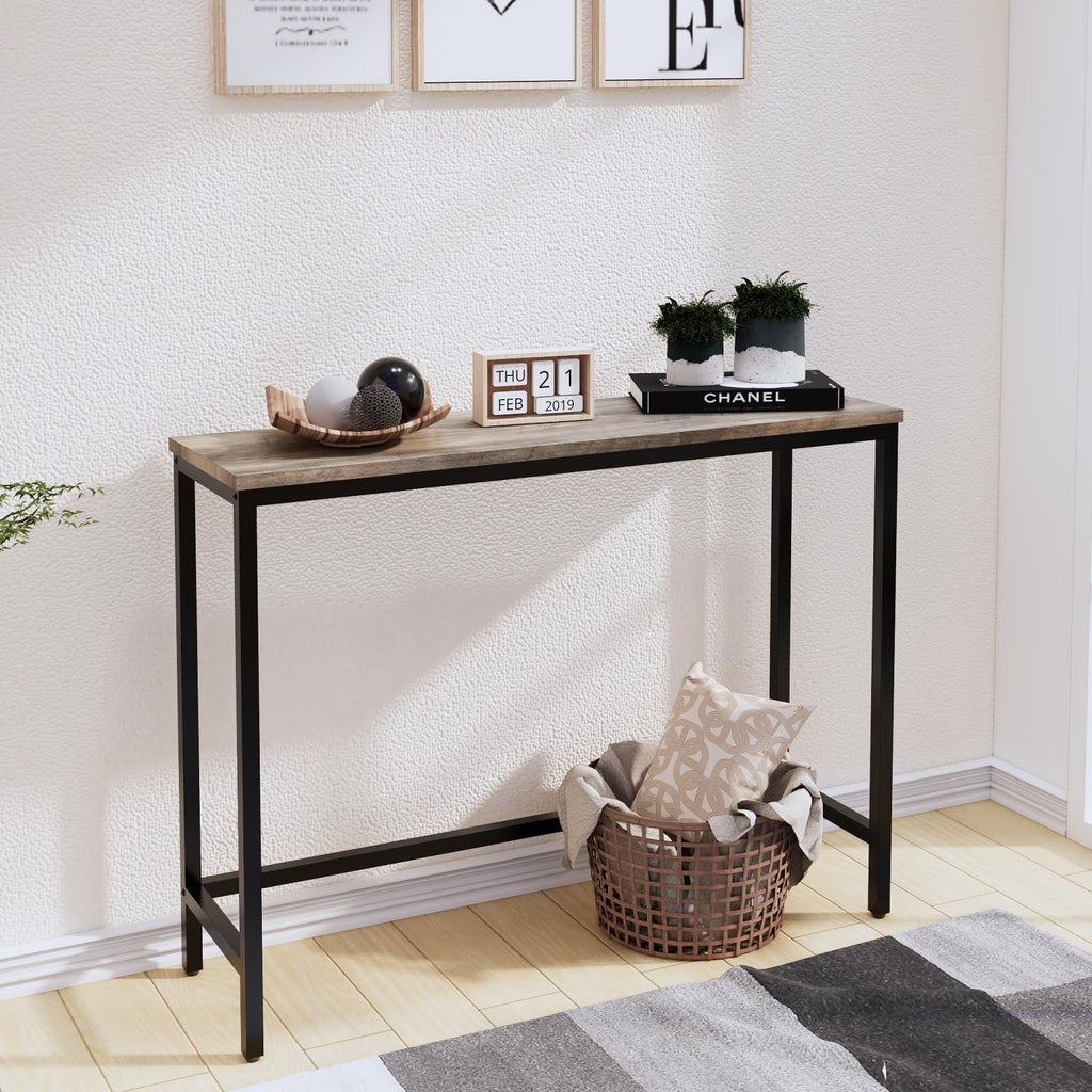 Timberer 39.4” Console Table Hallway Entrance Table Sofa Table Behind Couch
