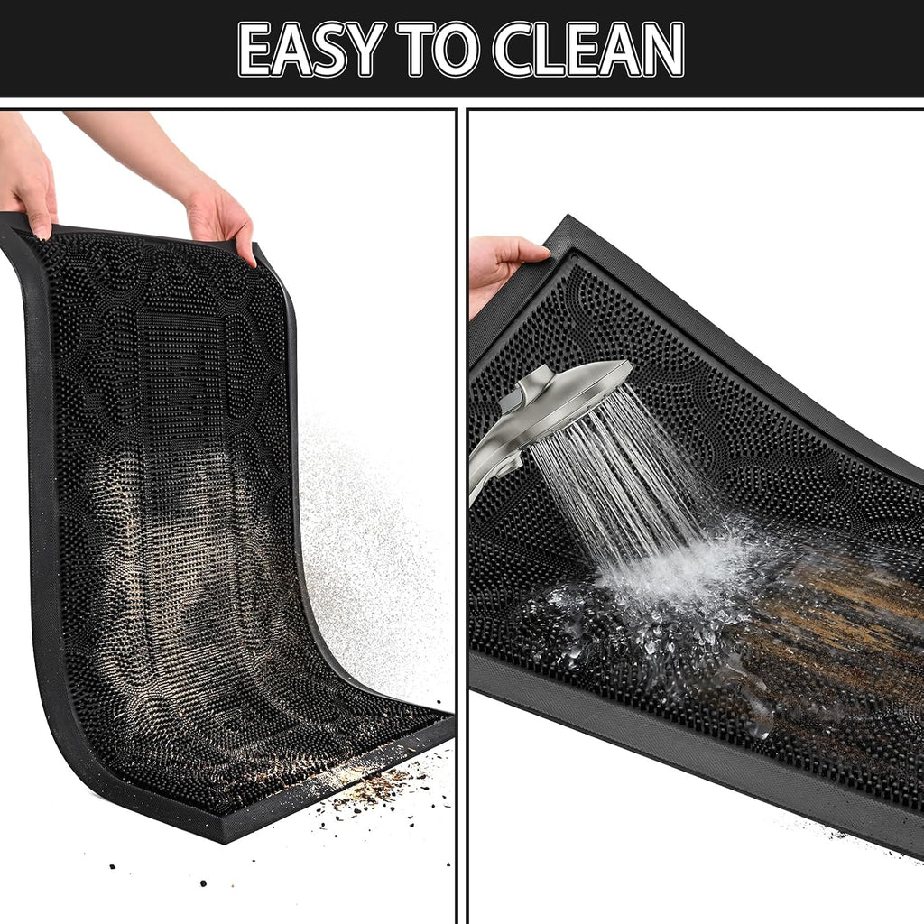 FRAMICS Front Door Mat Outside Entrance, Rubber Door Mats Welcome 24"x36"