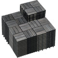 PrimeZone 54 PCS Solid Acacia Wood Interlocking Patio Deck Tiles Outdoor