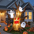 8FT Halloween Inflatable Scary Tree Decorations Blow Up Yard Decor
