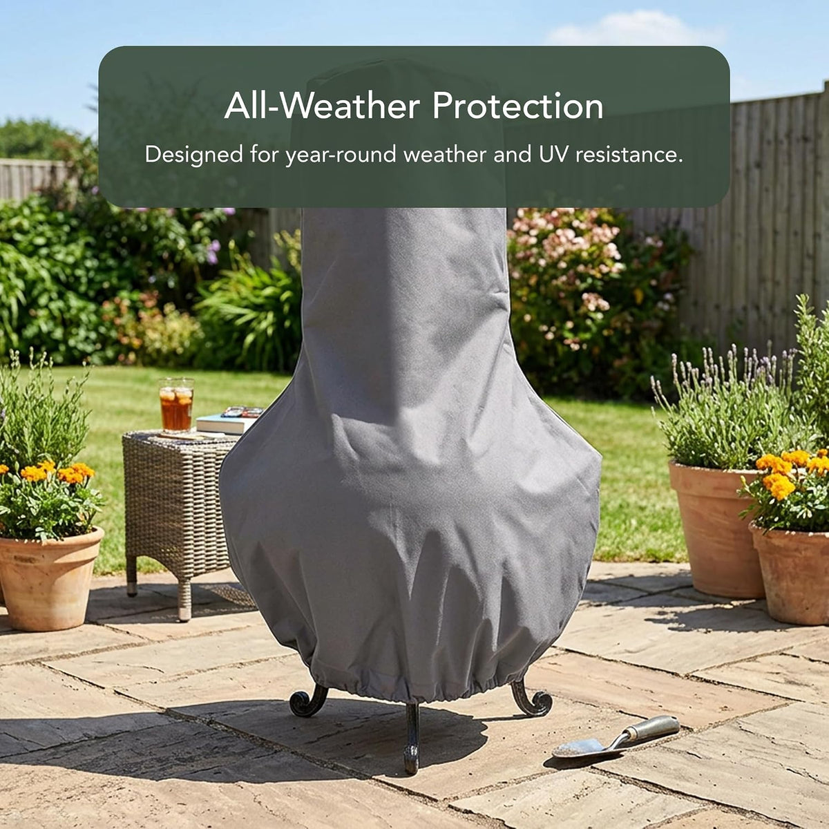 covermates elite chiminea cover - 28"diameter x 48"h, close-up detail