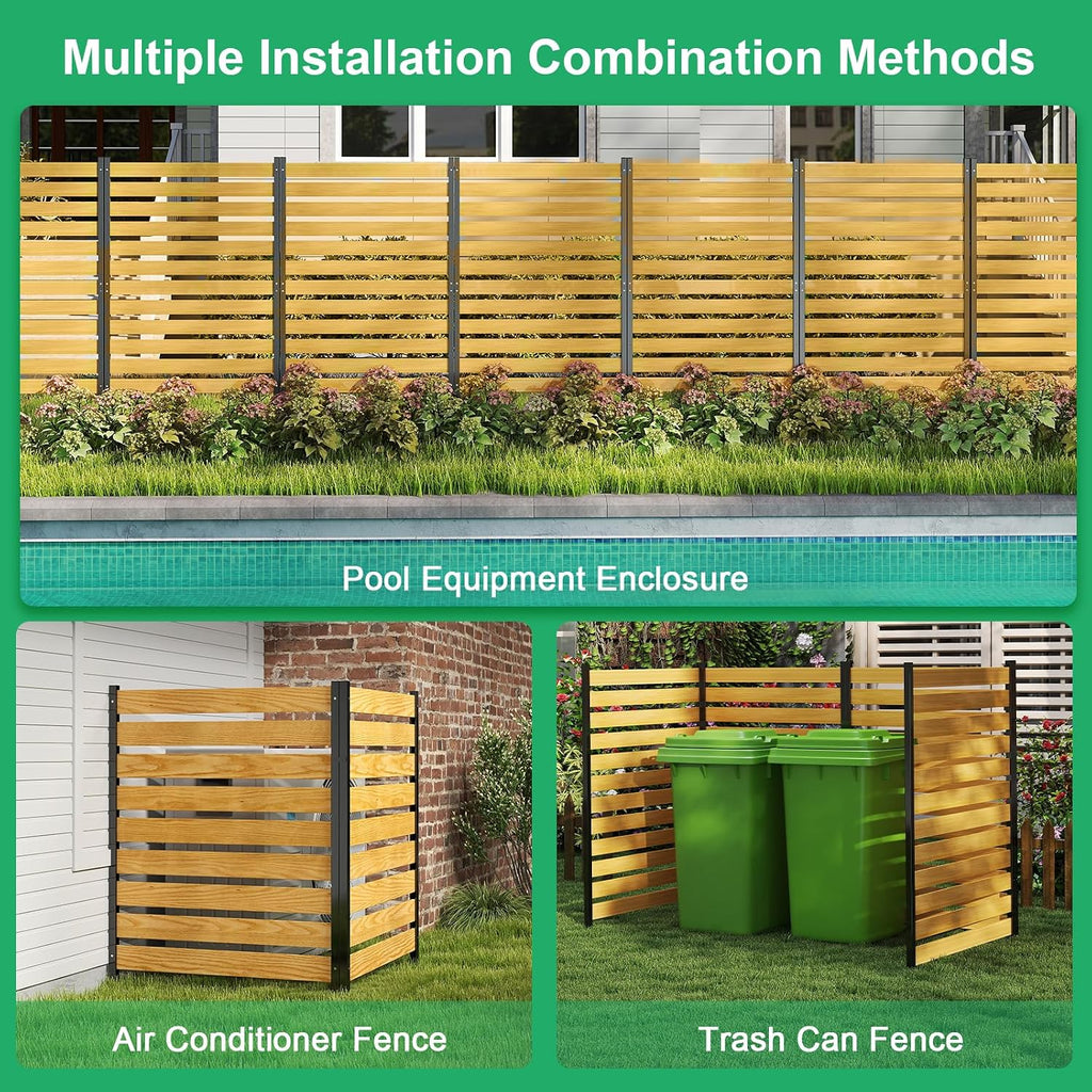 DoCred 38" W x 60" H Air Conditioner Fence, Wood Privacy Screen 1 Panel