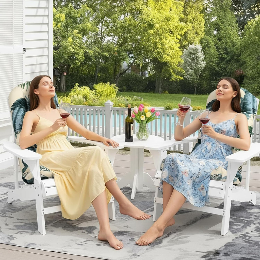 Outdoor Adirondack Chair Cushions Set of 2 Waterproof Dark Green