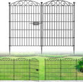 12 Panel No Dig Decorative Garden Fence with Gate 36" H x 24.1'L for Dogs