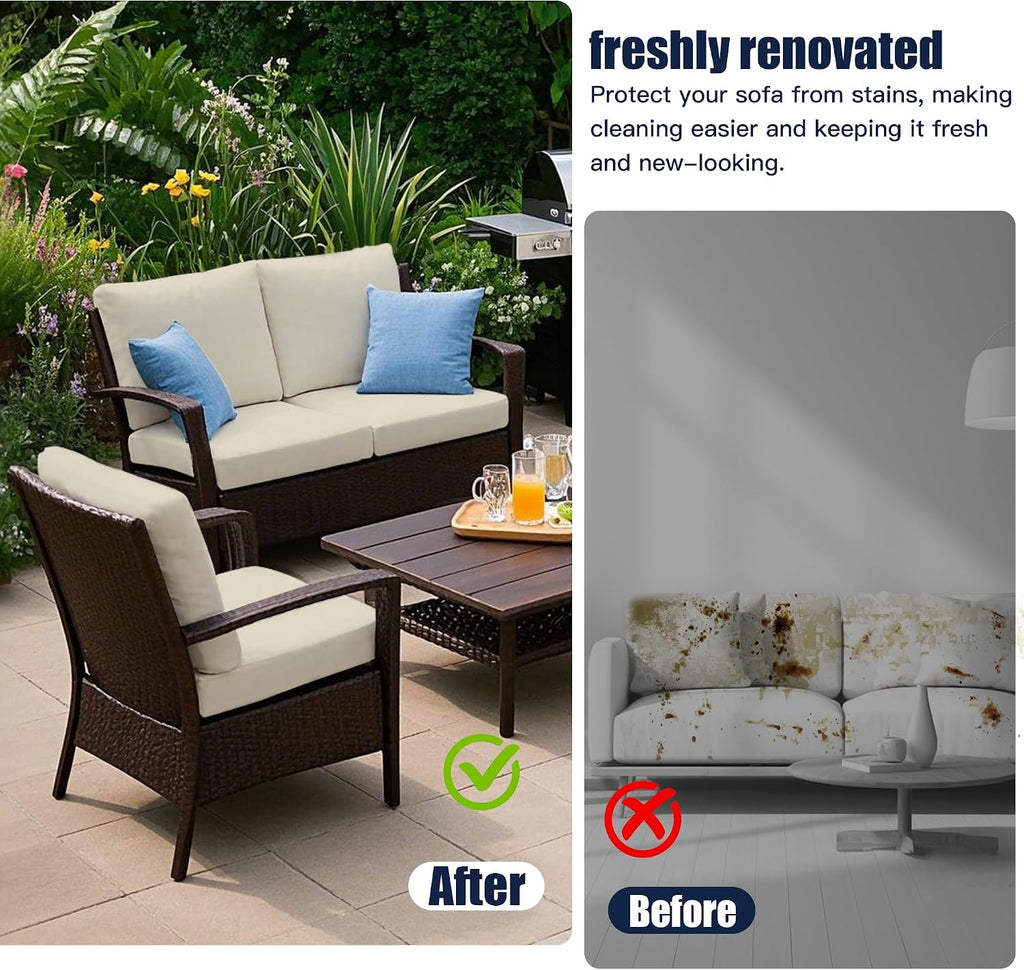 outdoor cushion & pillow cover set, 8 seat, package contents