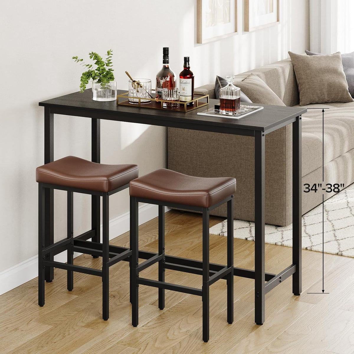 Compact 24 Inch Counter Height Bar Stools Set of 2