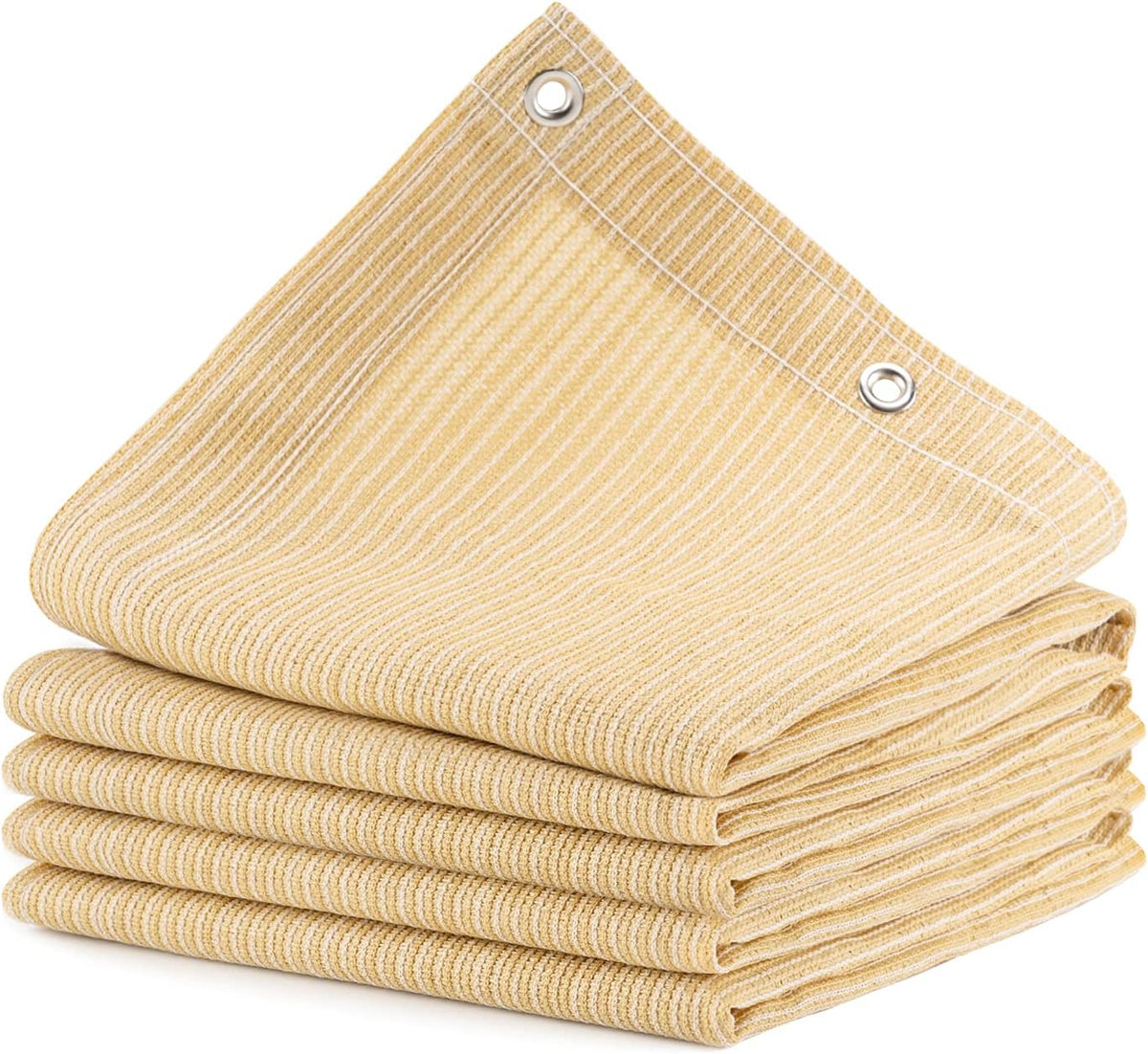 90% Outdoor Sun Shade Cloth, 6’ x 20’, Pergola, Deck, and Backyard Patio Sunshade with UV Protection, Heat Resistant HDPE Material, Reinforced Grommets (6x20 FT,Wheat)