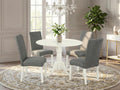 East West Furniture DLDR5-LWH-07 5 Piece Dining Set, Linen White Finish