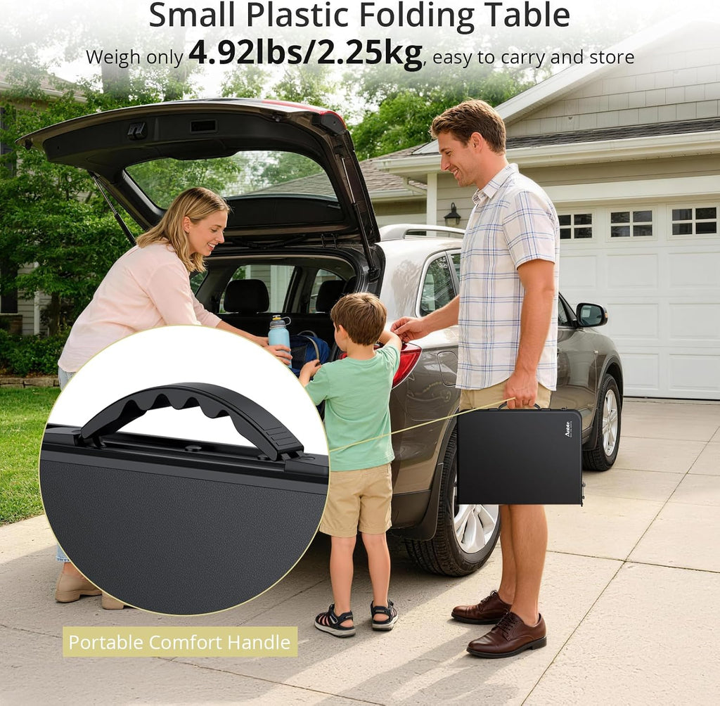 Anbte 2 ft Small Folding Table, 3 Adjustable Height for Camping, 23" X 16"