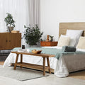 HOKYHOKY Reclaimed Solid Wood Bench-43.3" Entryway Bench with Storage Shelf