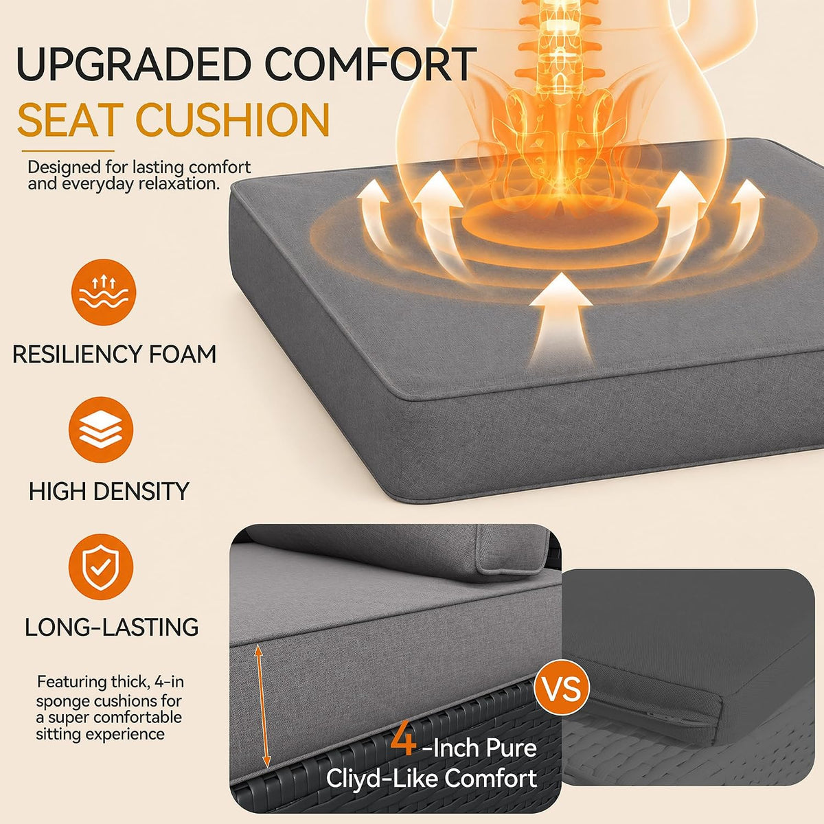 Aoxun 7-Piece Outdoor Furniture, Patio Furniture Sets with Thick Cushions, Wicker Conversation Set Sectional Sofa for Backyard, Poolside, Garden