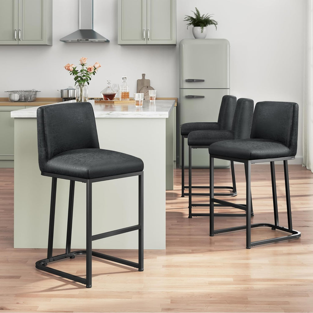 Yaheetech 24'' Bar Stools Set of 4, Counter Height Bar Stools, Dark Gray