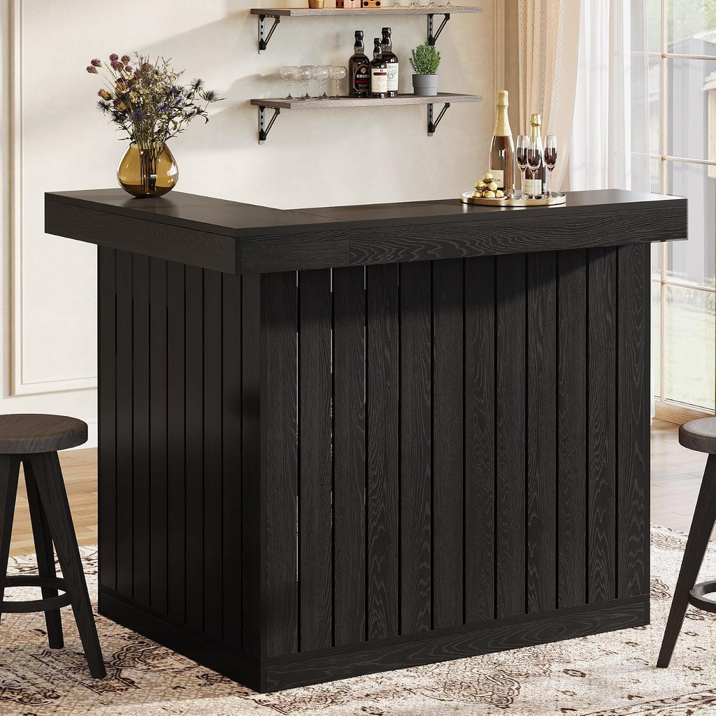 Tribesigns L-Shaped Home Bar Unit, 4-Tier Corner Bar Table