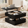 FABATO 31.5” Square Lift Top Coffee Table Hidden Storage, Black