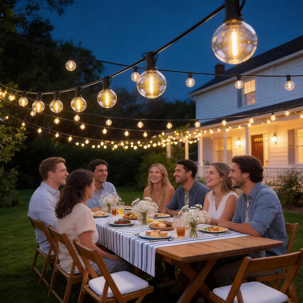 RTTY 120 FT Outdoor String Lights Waterproof, Patio Light 62 LED Bulbs