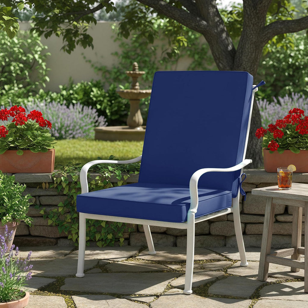 Summsun High Back Patio Chair Cushions 20 x 20 Inch, Navy