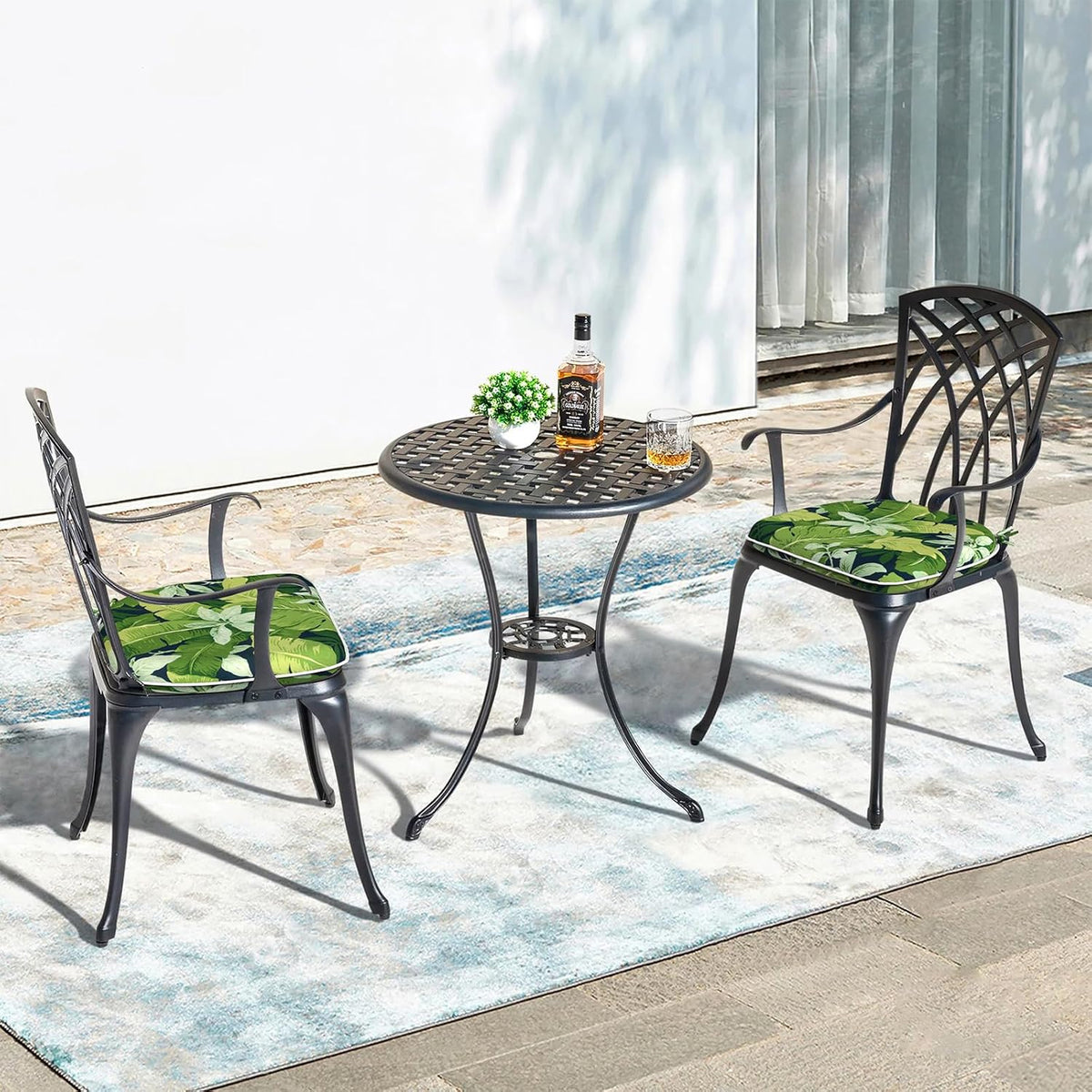 outdoor chair cushions 16"x17" set of 2, water, side view