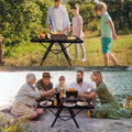 WildFinder Folding Grill Table, 3x2 FT Adjustable Height Camping Table